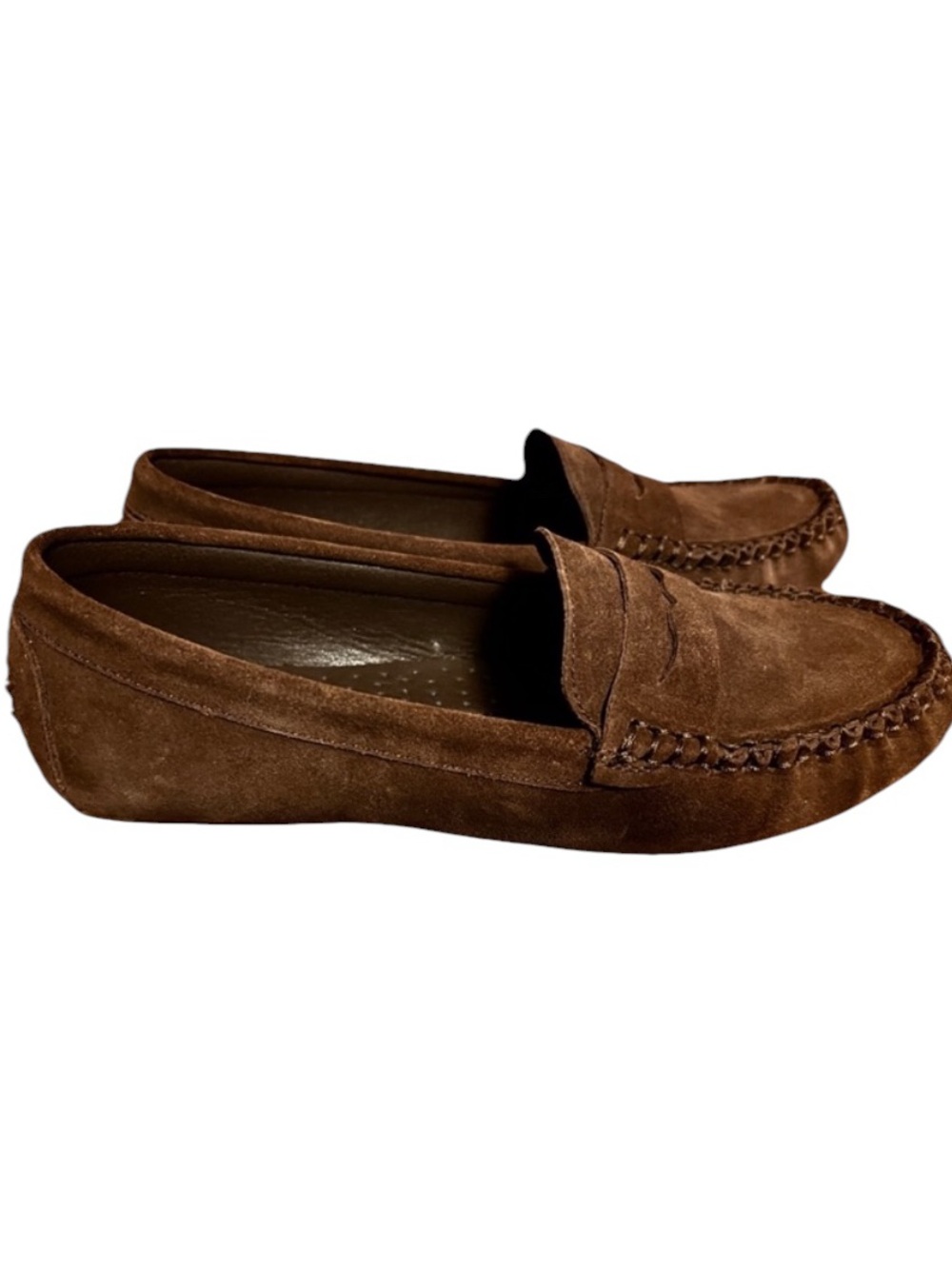 Tahari Women’s Suede Driving Shoes Loafers Moccasins 9.5 Chocolate Brown NWOT - Picture 3 of 4
